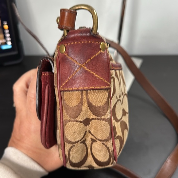 Coach Red and Tan Shoulder Bag - Picture 7 of 13